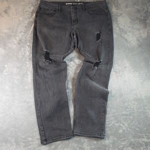 Hot Topic Denim Skinny 40x32 (40X31)‎ Dark Grey Thrashed Skate Street